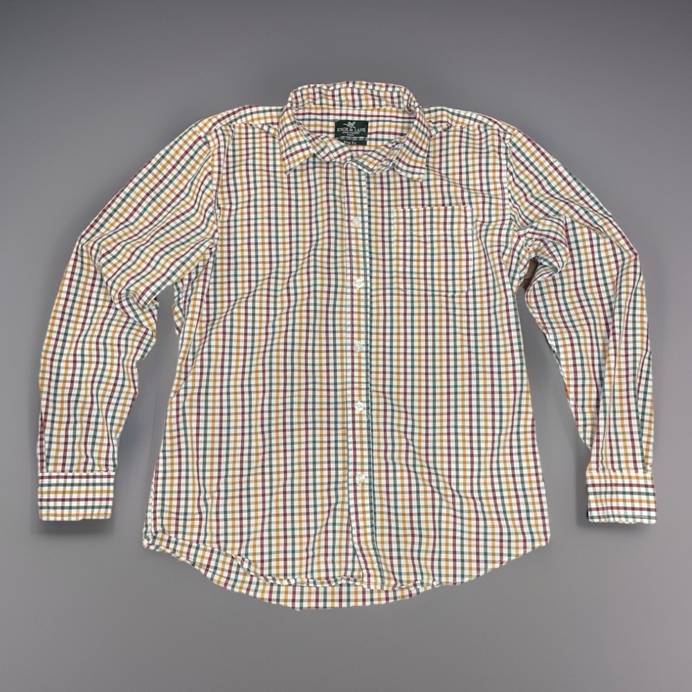 Know & Lane Slim Fit Plaid Striped Multi Color Button Dress Shirt - Size Small